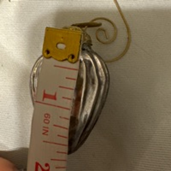 Vintage Acorn Ornament Silver Heavy Handblown glass Kugel Style Christmas Decor - Picture 2 of 4